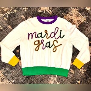 Queen of Sparkles Mardi Gras sweatshirt size M EUC